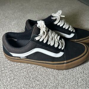 Vans Men's Black and Brown Canvas Sneakers
